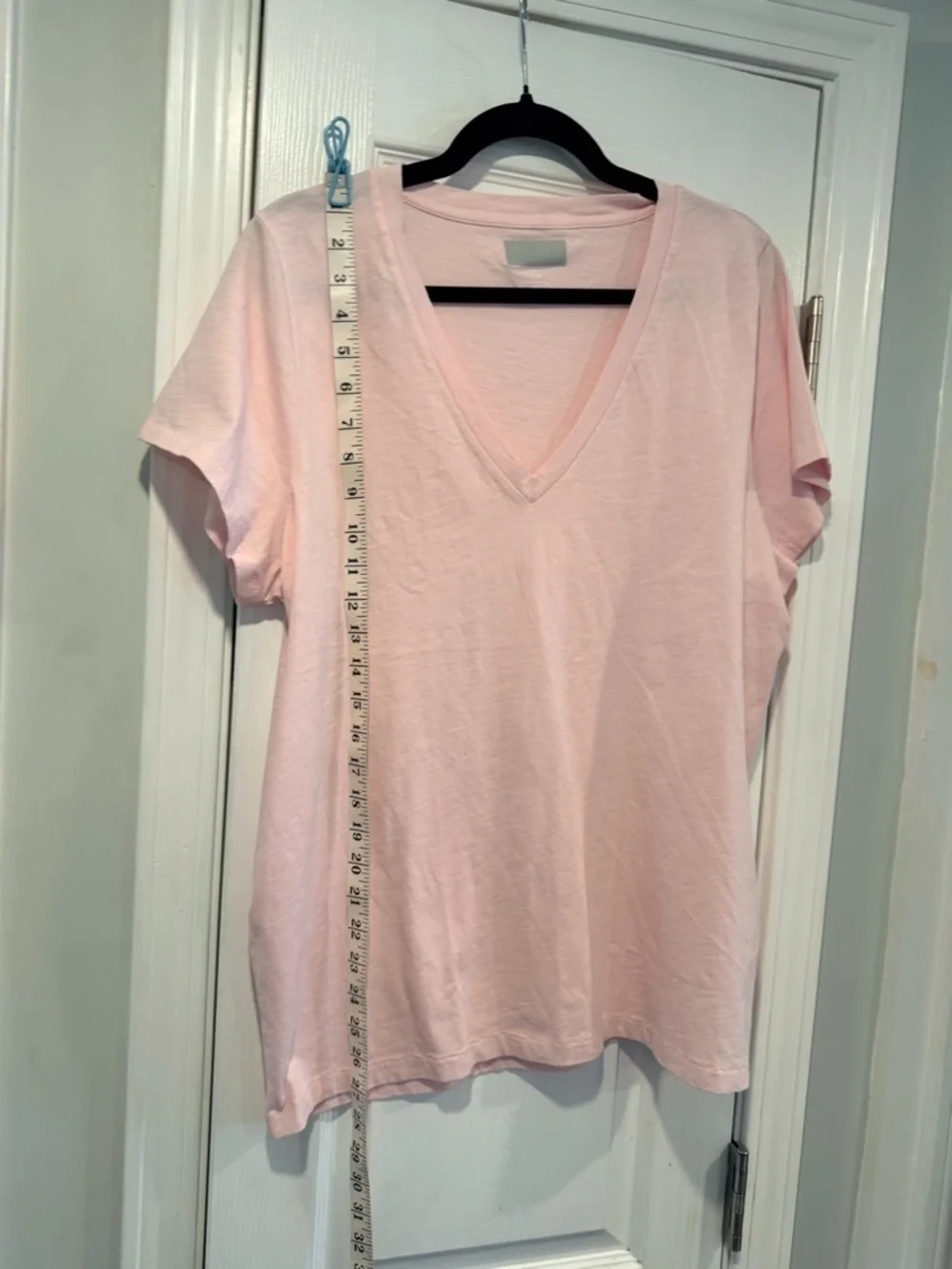 NWOT J. Crew Size 2X Pink Slub Cotton Tee Shirt Short Sleeve Lightweight V Neck